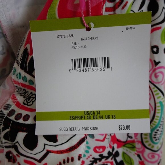 Pappagallo Paisley Pants Women's Size 14 Pink Colorful Spring Summer Stretch - Picture 6 of 6